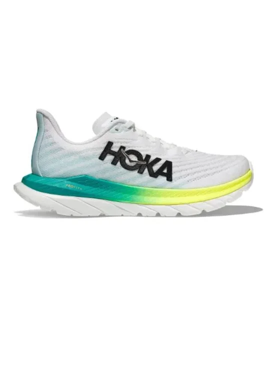 Hoka One One Women’s 'Mach 5' Running Sneakers in White/Blue Glass Size 9 - Picture 1 of 7
